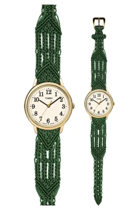 106 Green - Wide with Timex Gold Easy Reader Watch