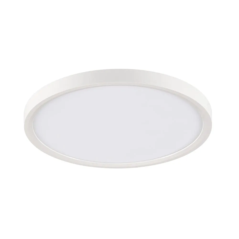 15W 15.7in. Round Matte White Dimmable LED Ceiling Light - 100 Degree Beam - 120VAC - Direct Wiring - 1,500 Lm