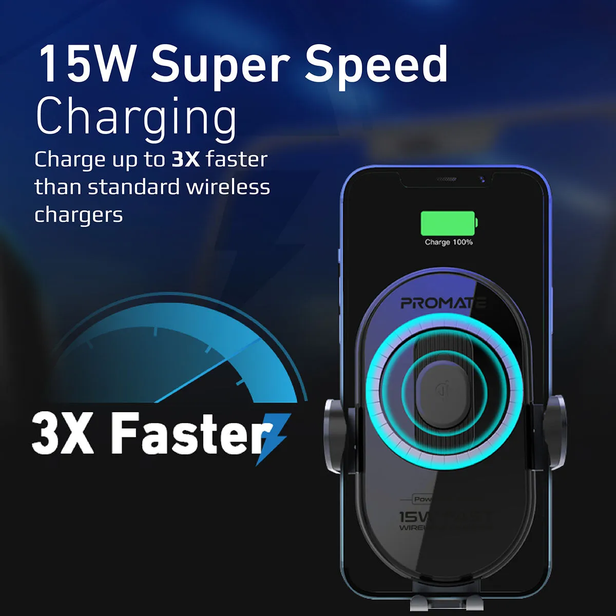 15W Smart Sensor Car Wireless Charger