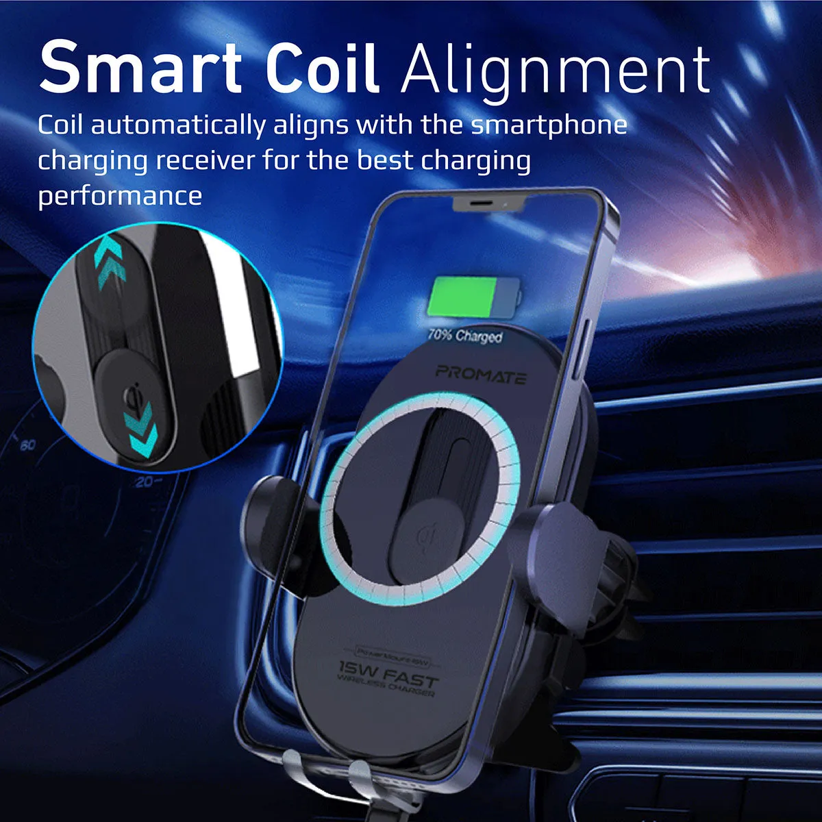 15W Smart Sensor Car Wireless Charger