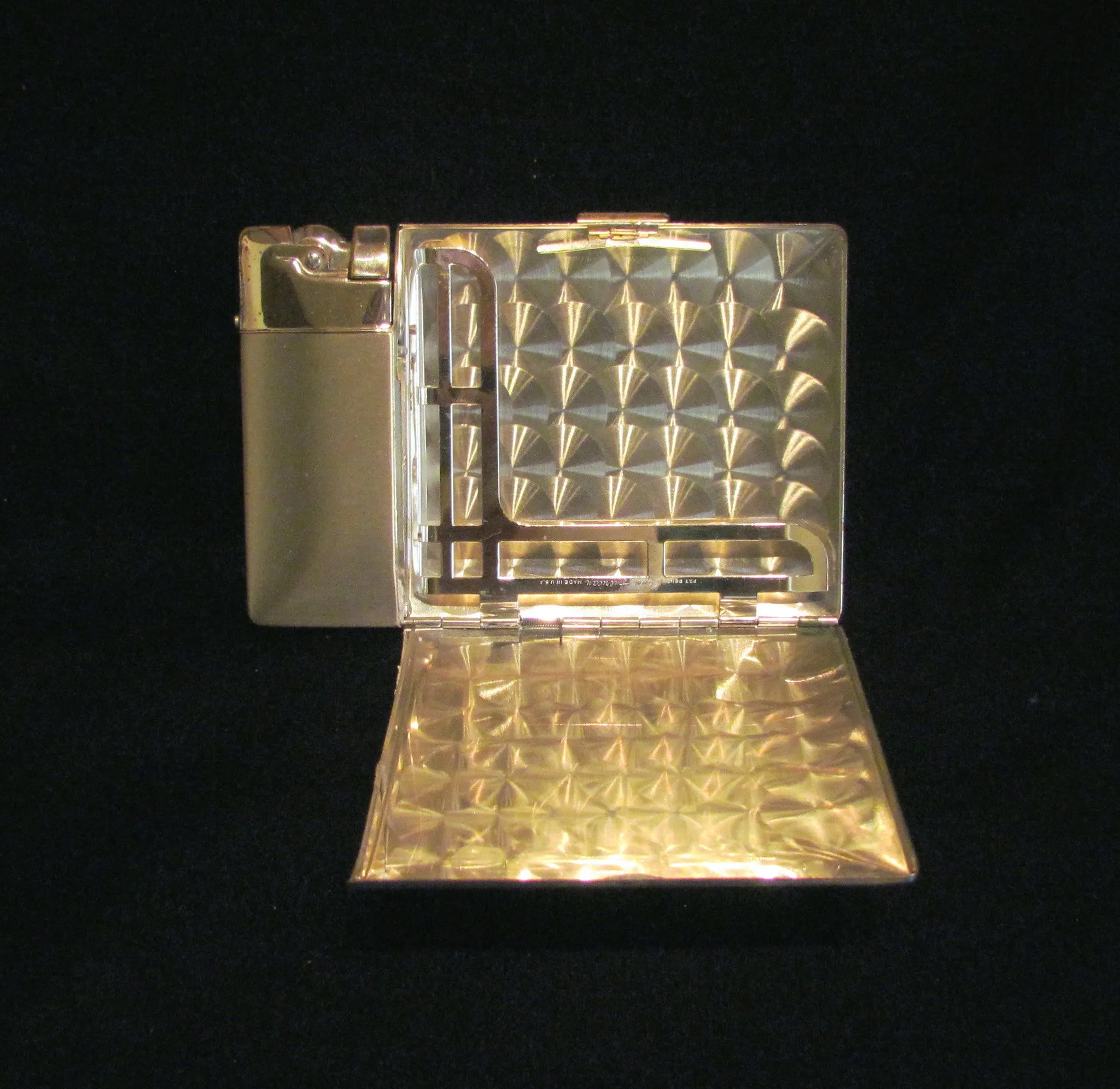 1940's Lite-O-Matic Gazelle Cigarette Case Elgin American Original Box Stunning Working Case Lighter