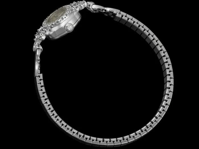 1960's Vintage Ladies Hamilton - 14K White Gold & Diamonds