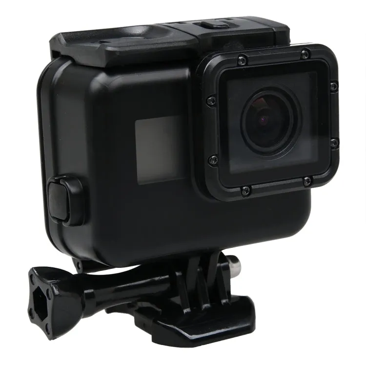 2 in 1 for GoPro HERO6 /5 Touch Screen Back Cover   45m Waterproof Housing Protective Case(Need to Disassemble Lens When Installed) with Buckle Basic Mount & Lead Screw(Black)