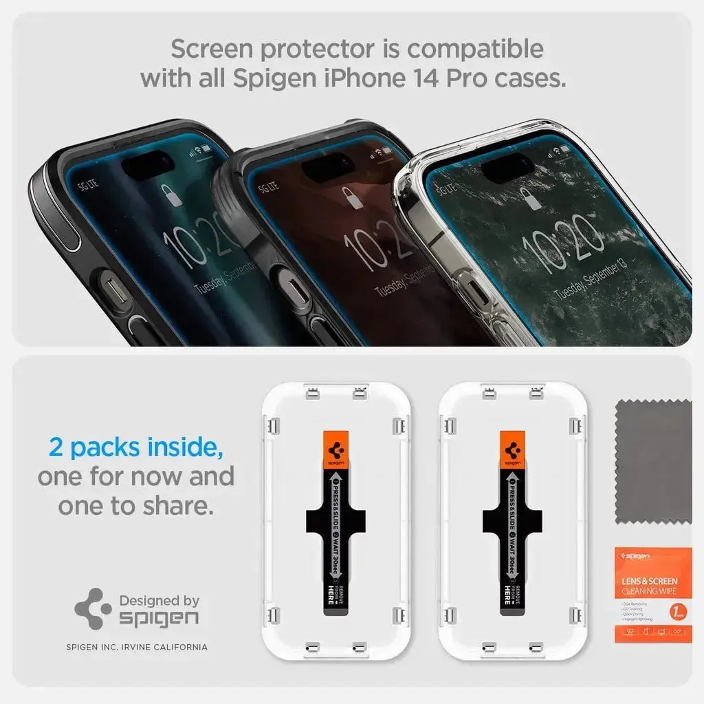 [2 Pack] iPhone 14 Pro Screen Protector Glas.tR EZ Fit