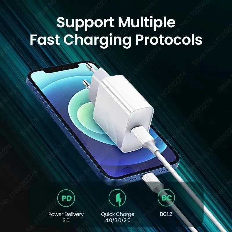 20W Fast Charging USB Type C Charger for Apple iPhone - Lightning Speed Charging with Data Cable