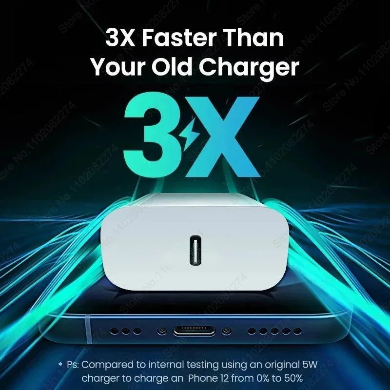 20W Fast Charging USB Type C Charger for Apple iPhone - Lightning Speed Charging with Data Cable