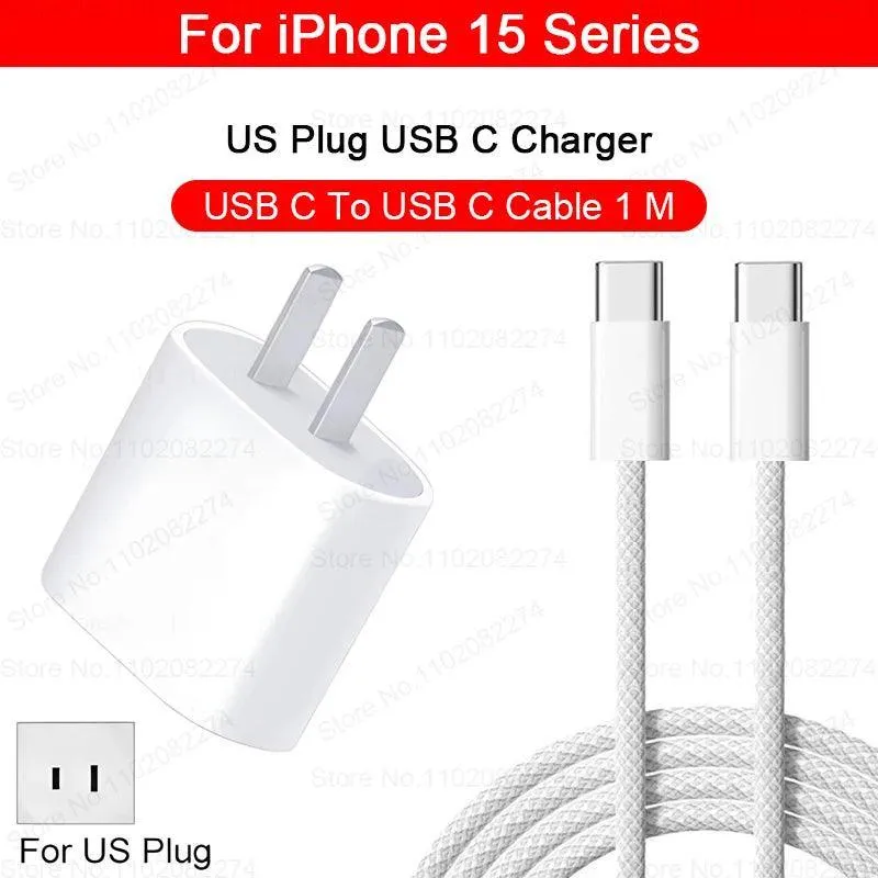 20W Fast Charging USB Type C Charger for Apple iPhone - Lightning Speed Charging with Data Cable