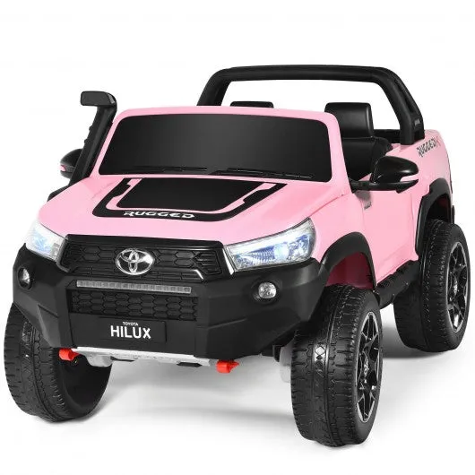 24V Licensed Toyota Hilux Ride On Truck Car 2-Seater 4WD with Remote Pink