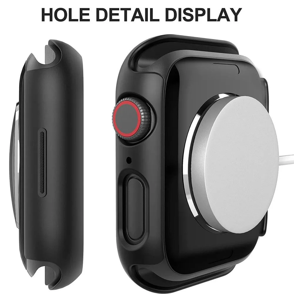 2Pcs Apple Watch (41mm) cover with tempered glass - Black