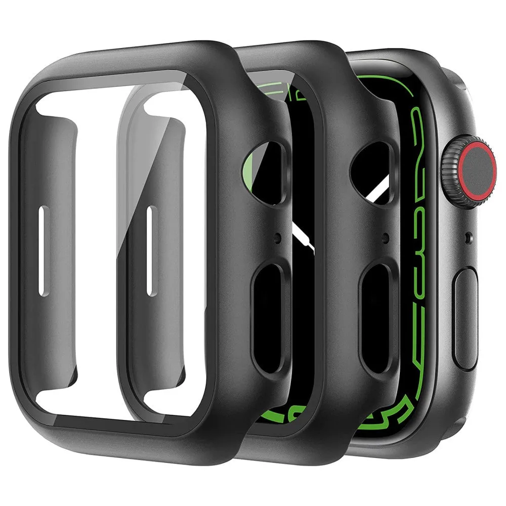 2Pcs Apple Watch (41mm) cover with tempered glass - Black