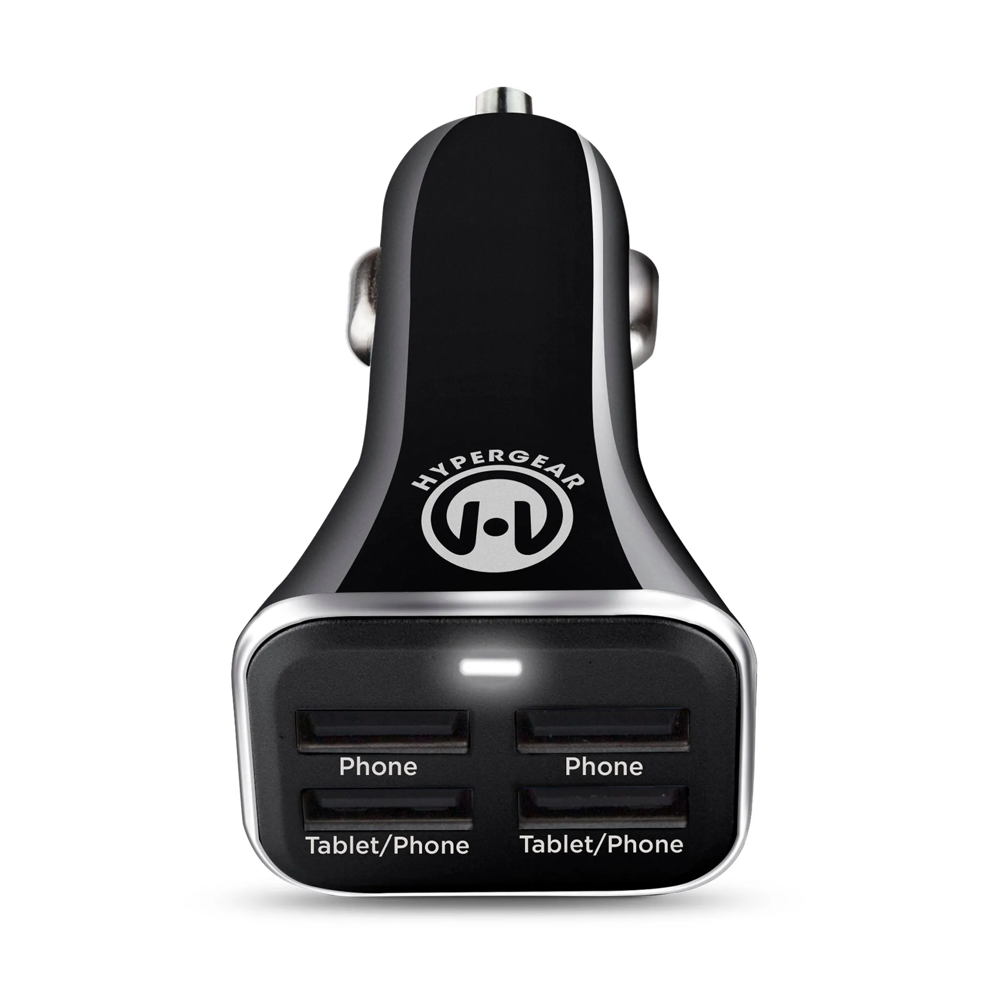 34W Quad USB Car Charger | Black