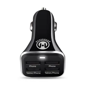 34W Quad USB Car Charger | Black