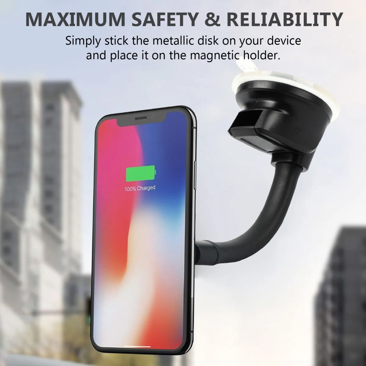 360o Cradleless Magnetic Car Mount with Flexible Gooseneck