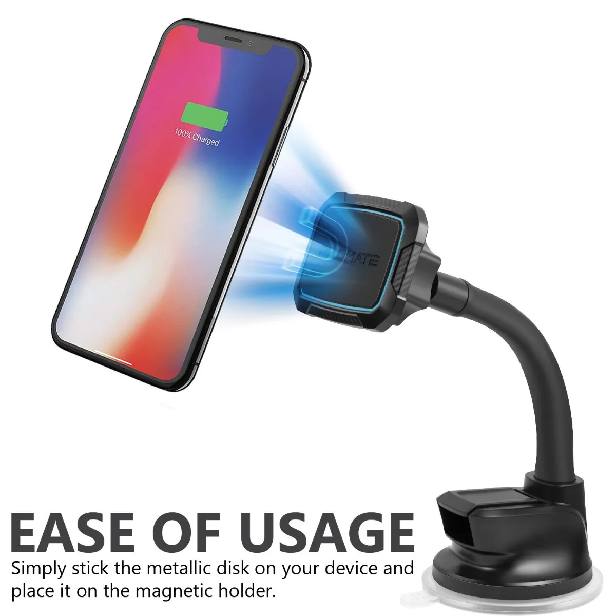 360o Cradleless Magnetic Car Mount with Flexible Gooseneck