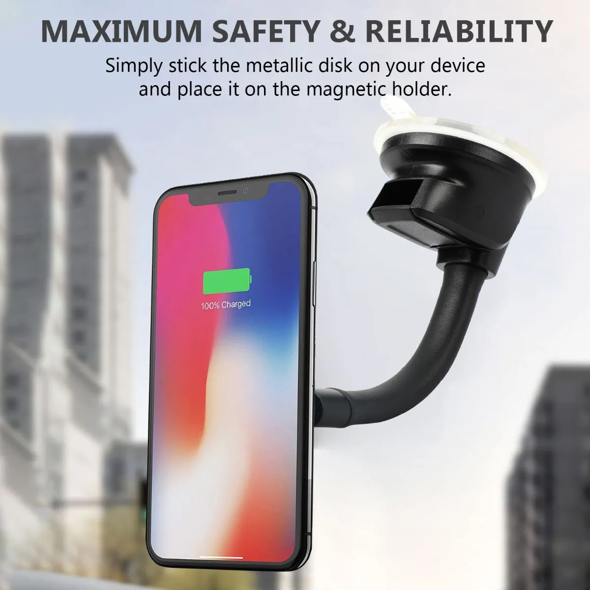 360o Cradleless Magnetic Car Mount with Flexible Gooseneck