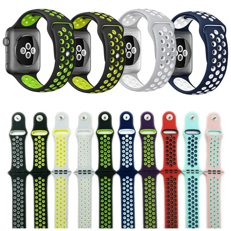 38mm 42mm watchband for NIKE series 1:1 original with Light Flexible Breathable silicone watch strap band for apple watch