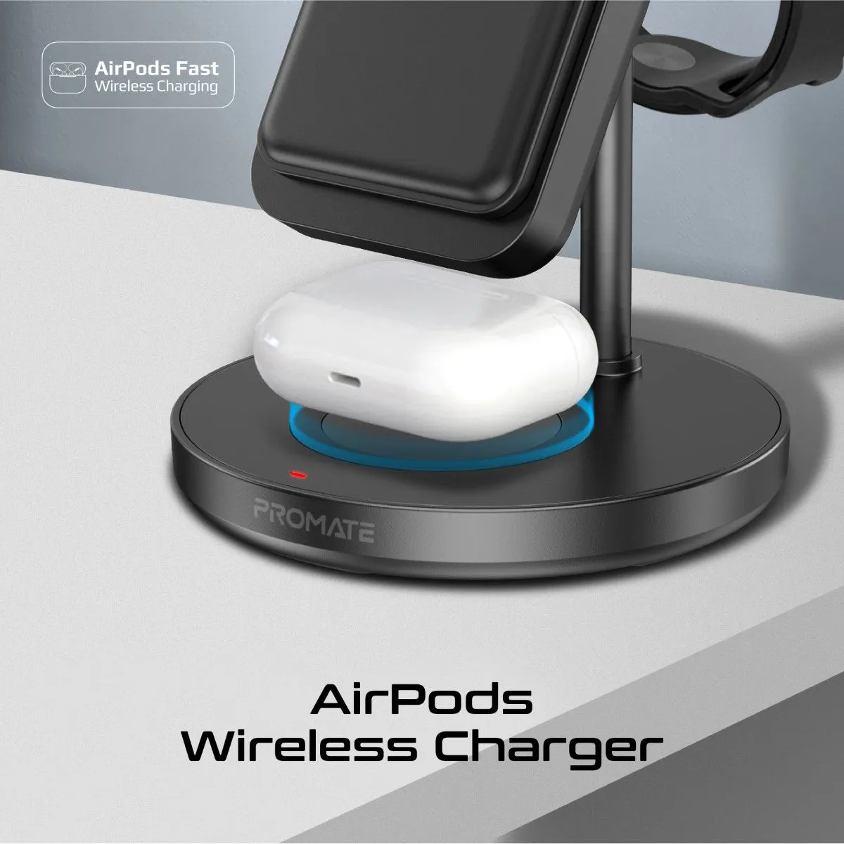 4-in-1 Charging Station with MagSafe Compatible Wireless Charging Power Bank, AirPods Charger & Detachable Apple Watch Charger