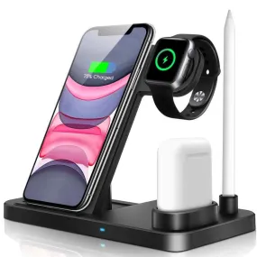 4 in 1 Wireless Charger, Qi 10W Fast Charging Station for iWatch Airpods iPhone Samsung