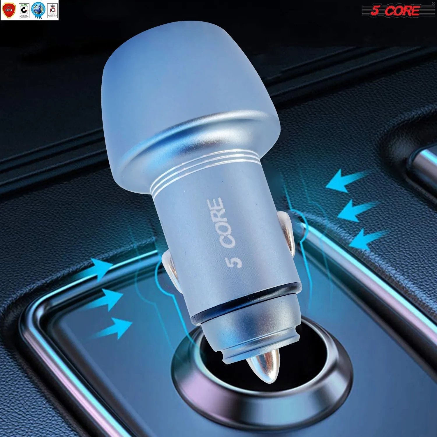 5 Core Car USB Fast Charger Dual Car Phone Charger IPhone Samsung