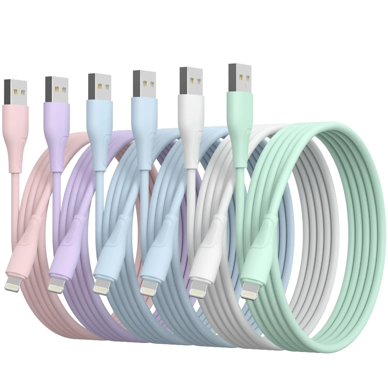 6Pack(3/3/6/6/6/10 FT) Original [Apple MFi Certified] iPhone Charger Fast Charging Lightning Cable iPhone Charger Cord Compatible with iPhone 14/13/12/11 Pro Max/XS MAX/XR/XS/X/8/7 Plus iPad AirPods