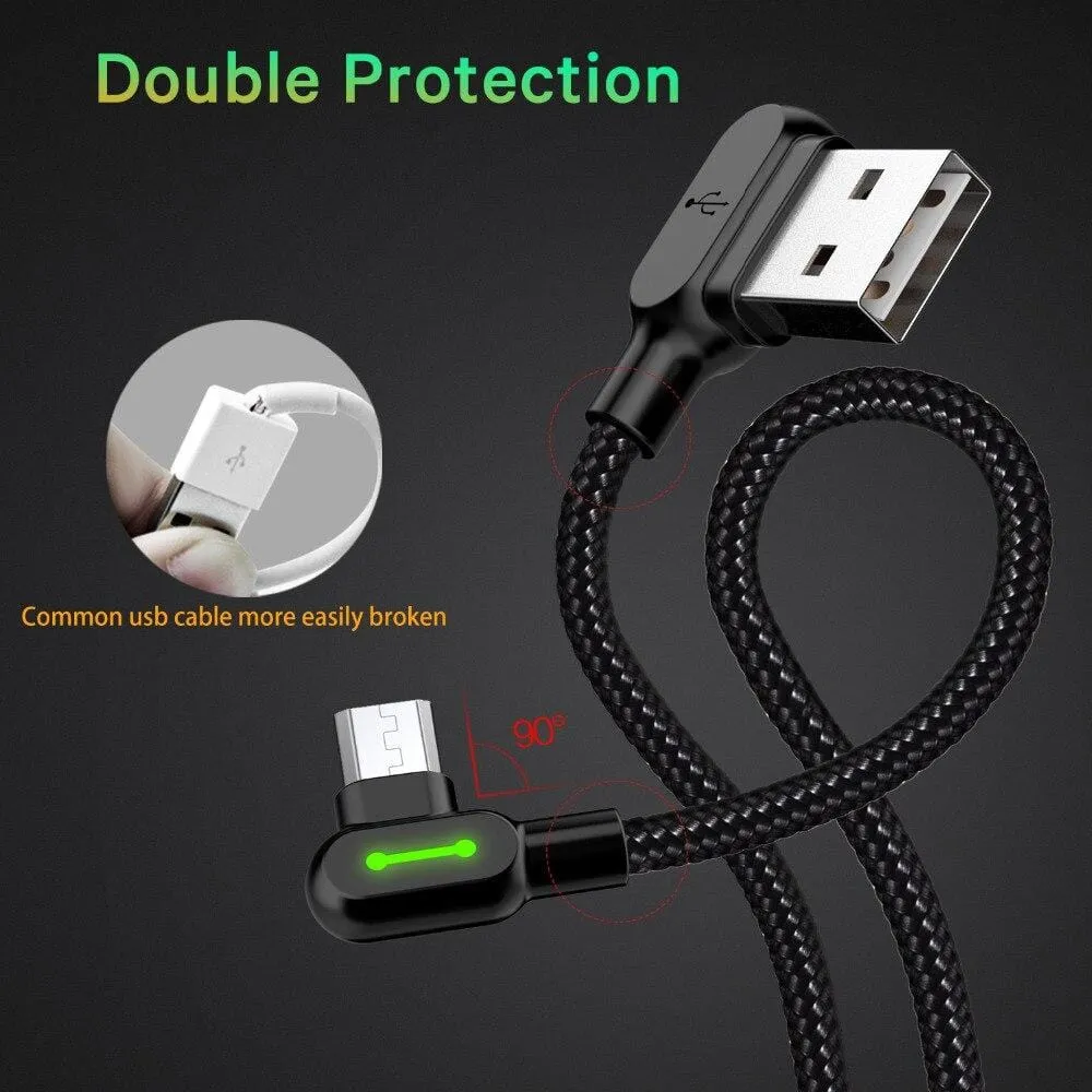 90 Degree LED Fast Charging Cable