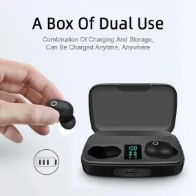 A10S Wireless Earbuds With 1800mah Mobile Power Bank