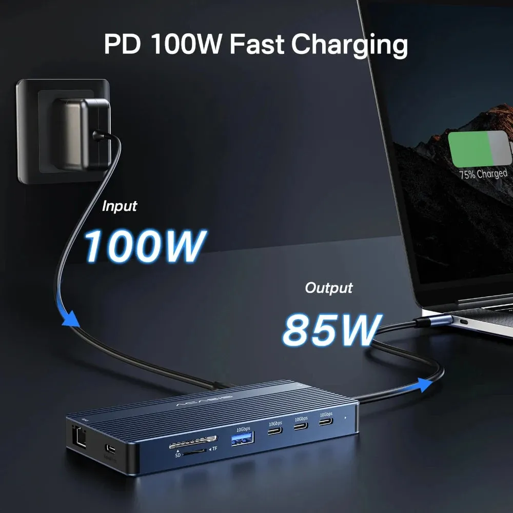 Acasis 14 Ports 4K 60Hz USB C Docking Station with PD 100W Charging