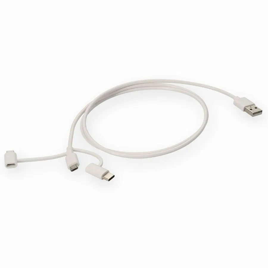 AddOn 1m USB 2.0 (A) Male to Lightning Male White Cable USB2LGTCM1MW