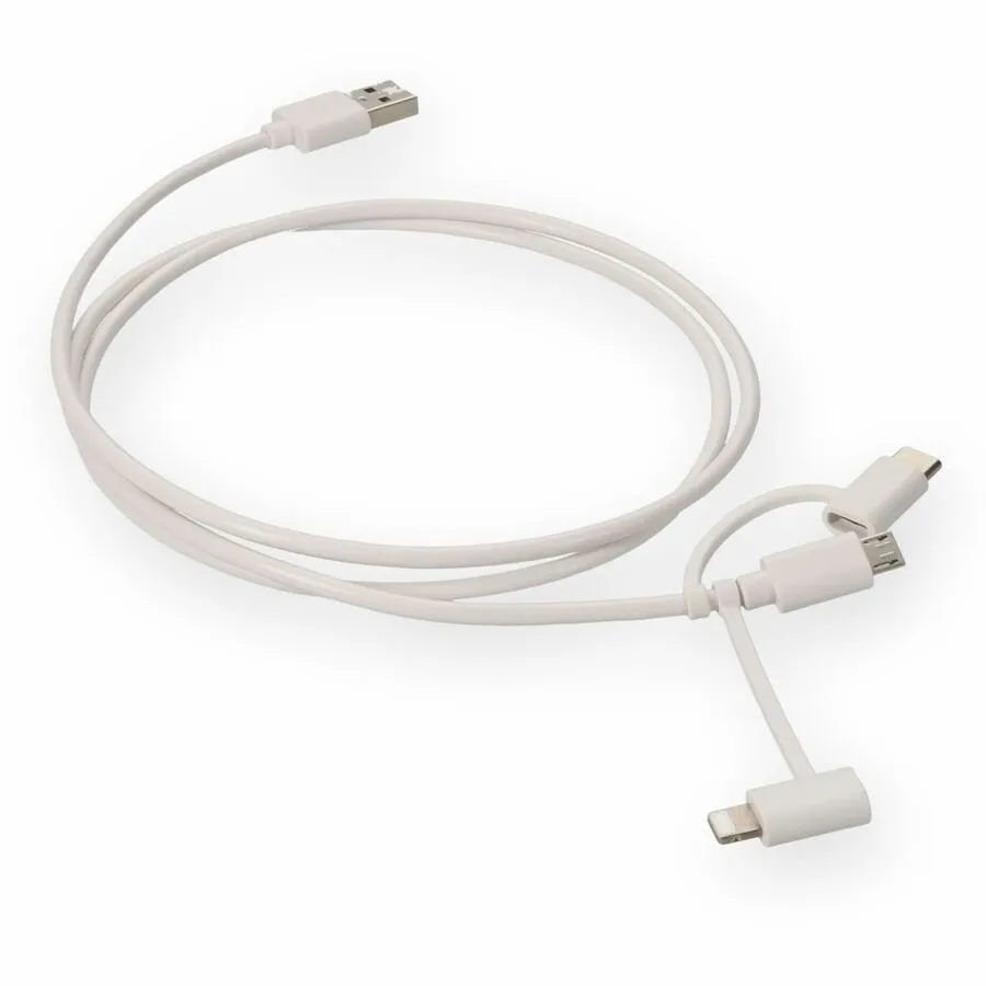 AddOn 1m USB 2.0 (A) Male to Lightning Male White Cable USB2LGTCM1MW