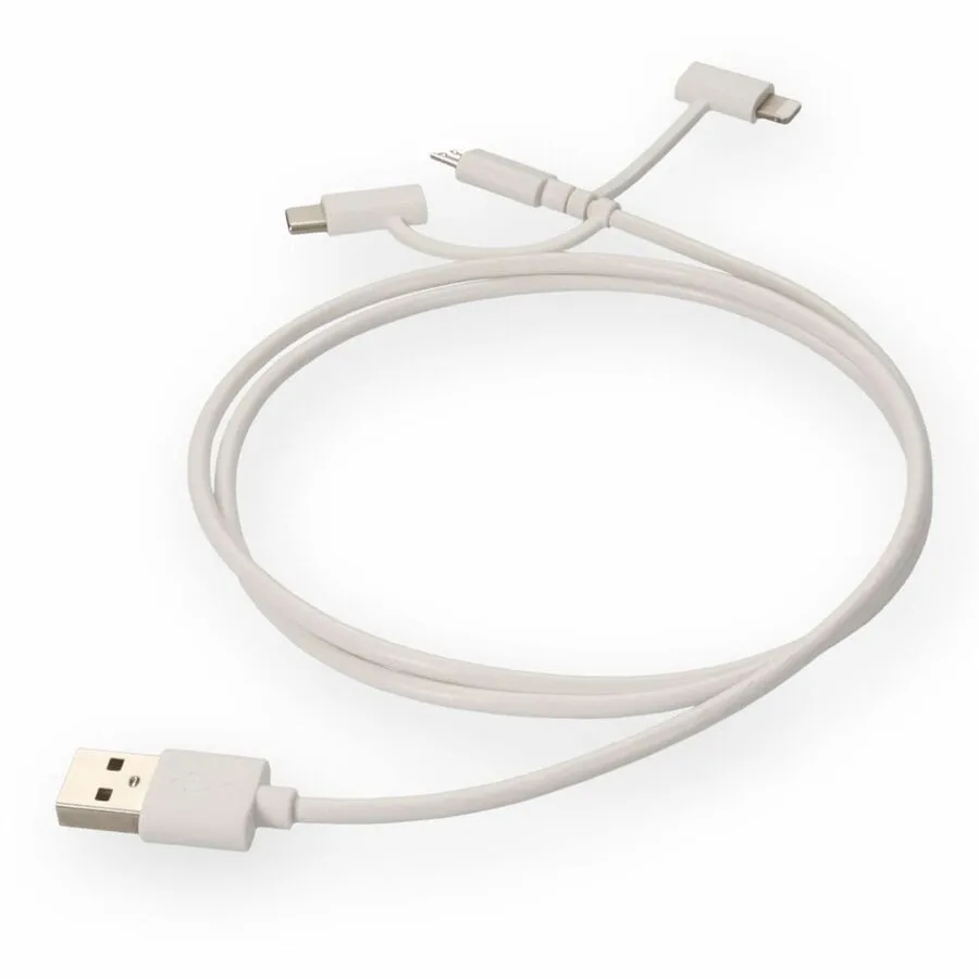 AddOn 1m USB 2.0 (A) Male to Lightning Male White Cable USB2LGTCM1MW