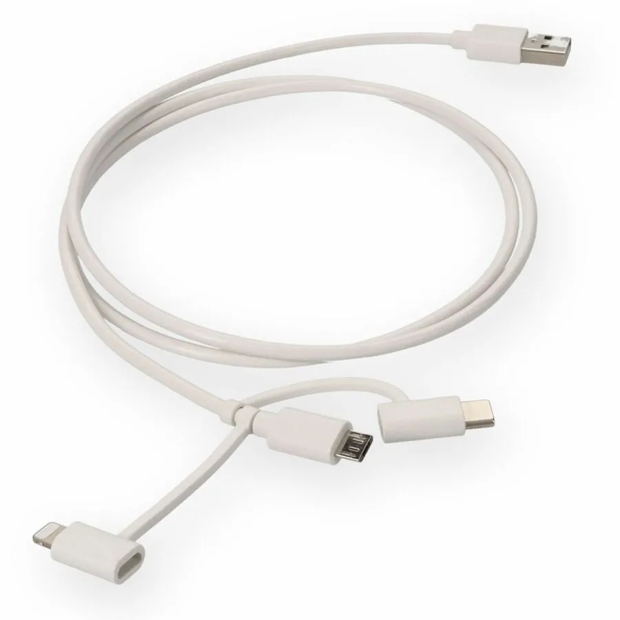 AddOn 1m USB 2.0 (A) Male to Lightning Male White Cable USB2LGTCM1MW