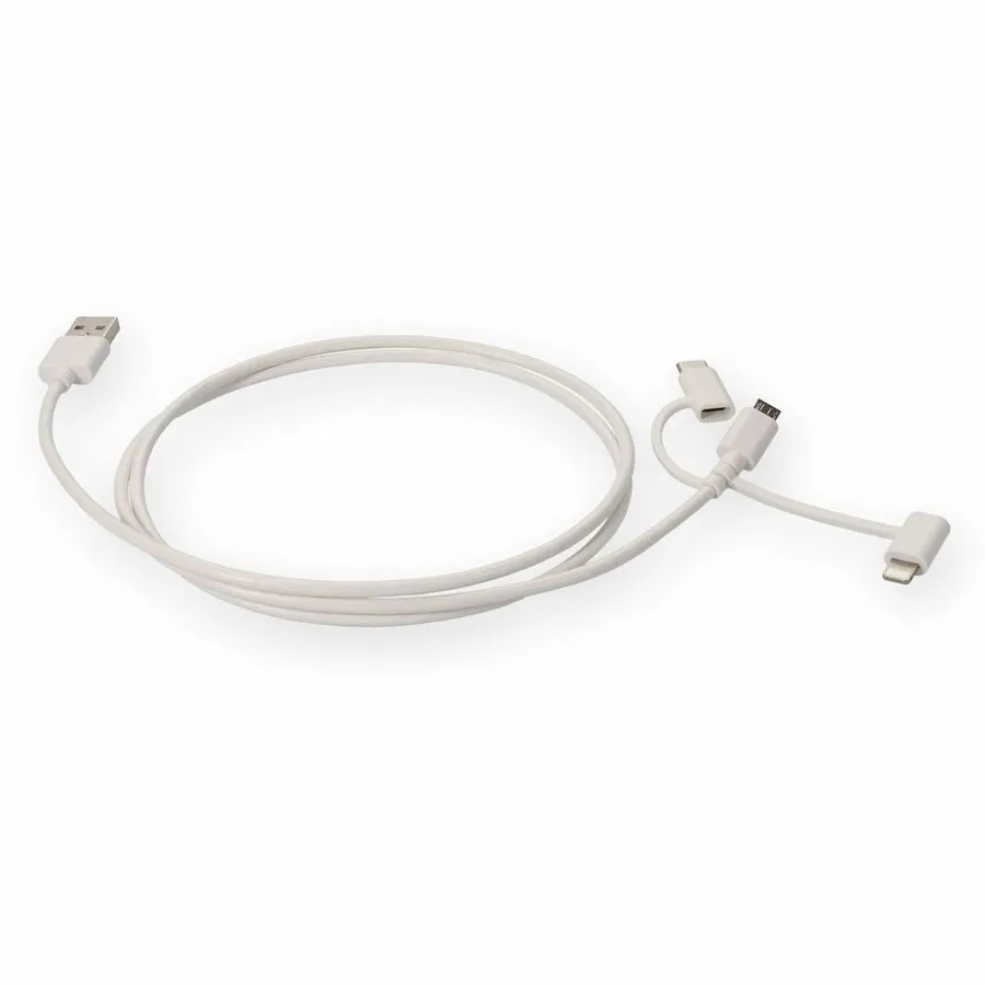 AddOn 1m USB 2.0 (A) Male to Lightning Male White Cable USB2LGTCM1MW