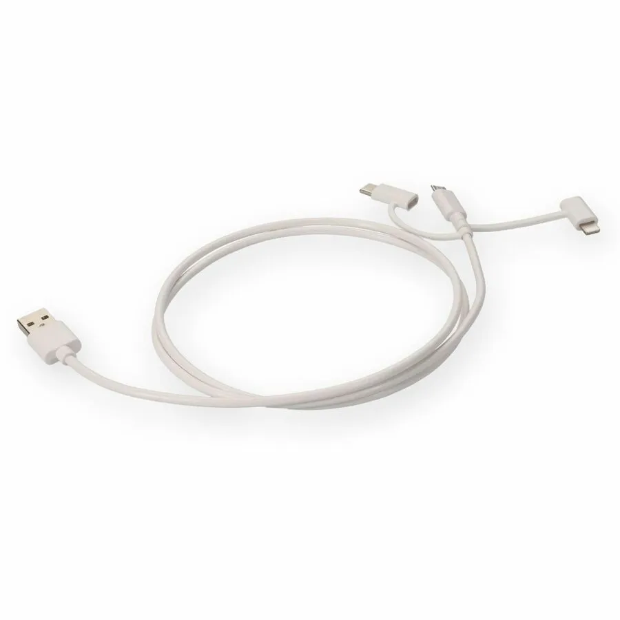 AddOn 1m USB 2.0 (A) Male to Lightning Male White Cable USB2LGTCM1MW