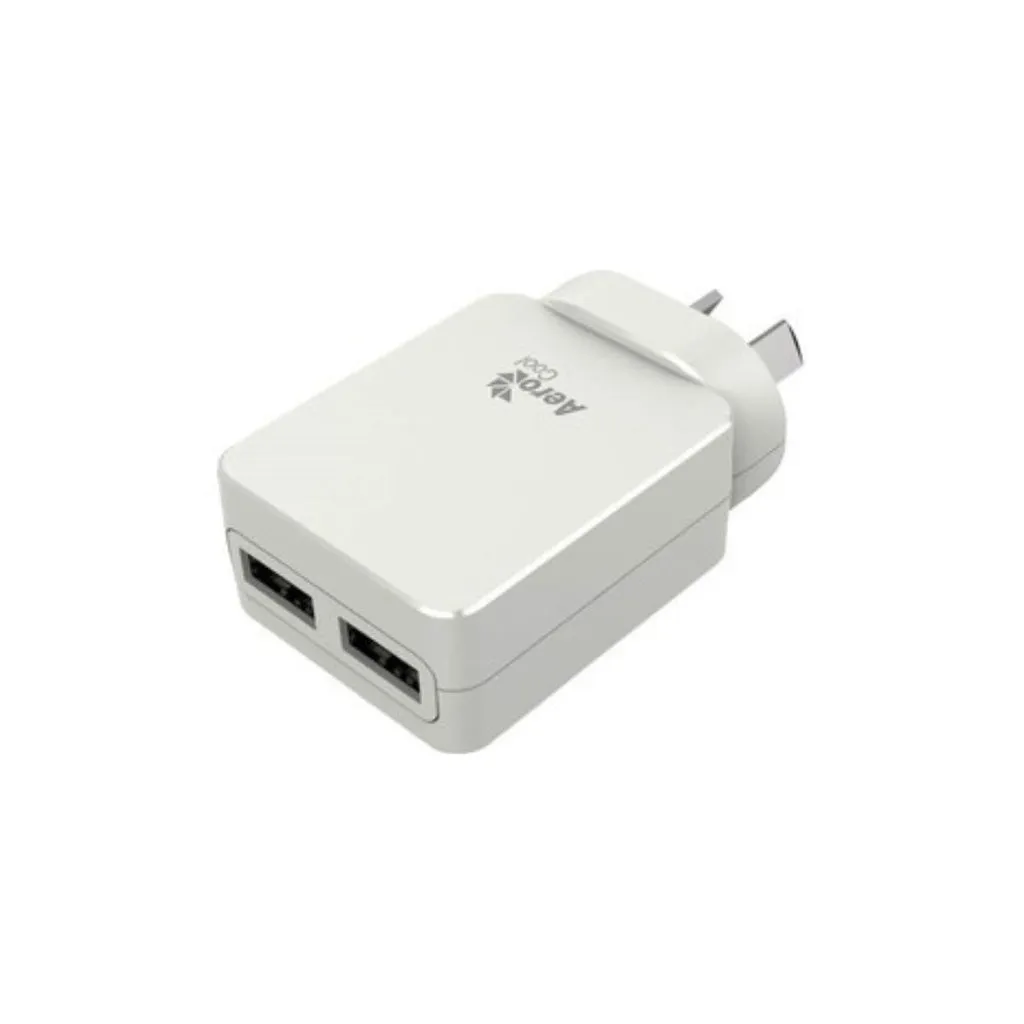 AeroCool Premium Smart 5V 2.4A Dual USB Charger (White)