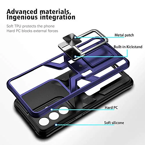 AKINIK for Samsung Galaxy S21 Ultra Case,with Self Healing Flexible TPU Screen Protective[2 Pack] Military Grade Double Shockproof with Kickstand Case,for Galaxy S21 Ultra-Green