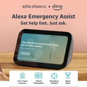 All-new Echo Show 5 (3rd Gen, 2023 release)   Alexa Emergency Monthly (auto-renewal) | Smart display with deeper bass and clearer sound | Charcoal