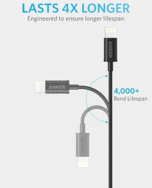 Anker PowerLine Select  USB Cable with Lightning 6ft - A8013H12