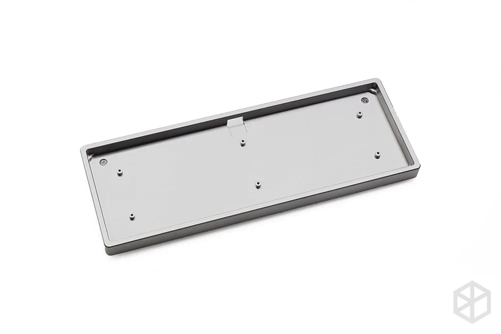 Anodized Aluminium flat case with metal feet for custom mechanical keyboard black siver grey colorway for daisy 40% mini