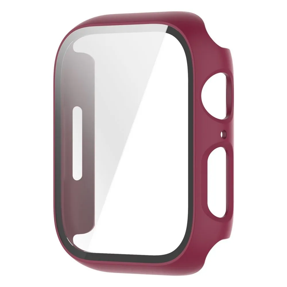 Apple Watch (41mm) 2-in-1 cover with tempered glass screen protector - Wine Red