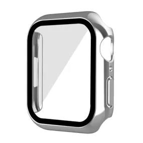 Apple Watch (45mm) electroplating cover with tempered glass - Silver