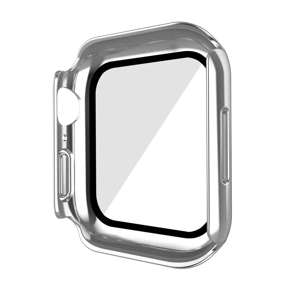 Apple Watch (45mm) electroplating cover with tempered glass - Silver