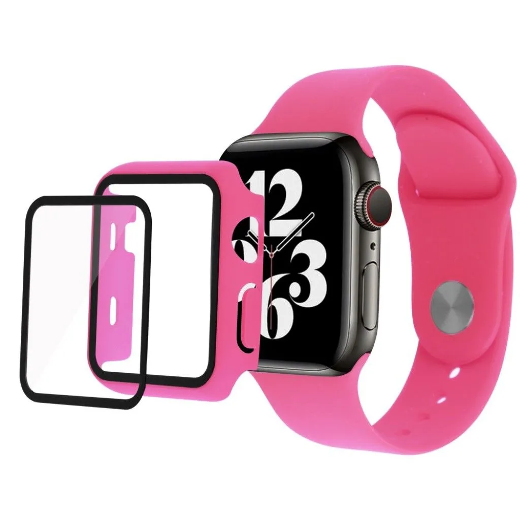 Apple Watch Series 3/2/1 42mm cover with tempered glass   watch band - Rose