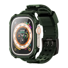 Apple Watch Ultra 49mm Armorbox Case with Tempered Glass Screen Protectors(open box)  - Dark Green