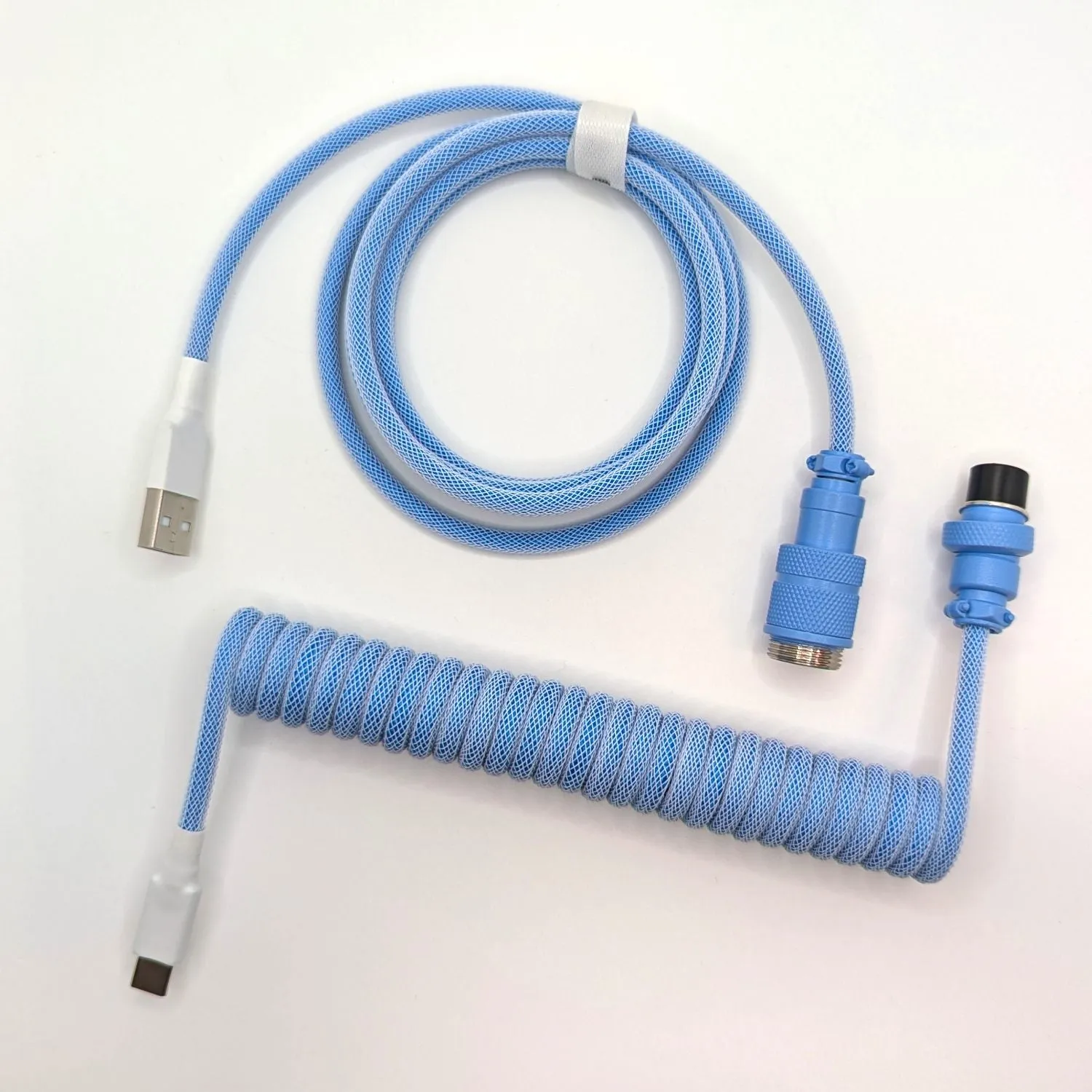 Ausmodshop Coiled Keyboard Cable - Sky