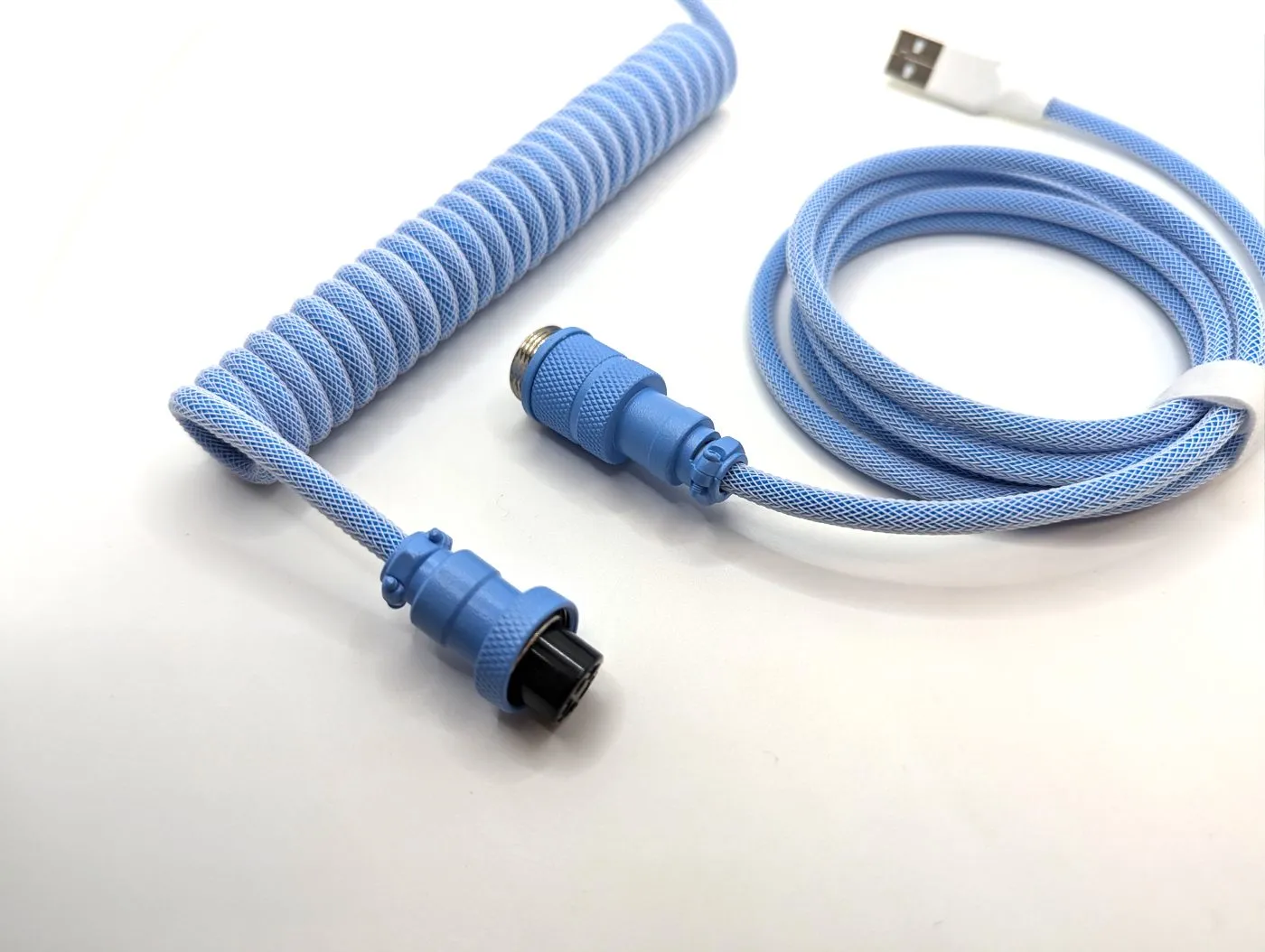 Ausmodshop Coiled Keyboard Cable - Sky