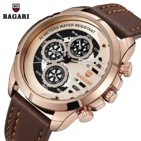 BAGARI 2019 Men's Quartz waterproof men's watch