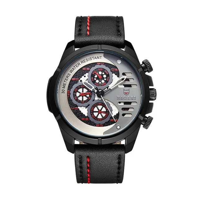 BAGARI 2019 Men's Quartz waterproof men's watch