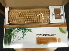 Bamboo Wooden Keyboard&Mouse Combo Wireless Multimedia Healthy Eco Friendly BKM01