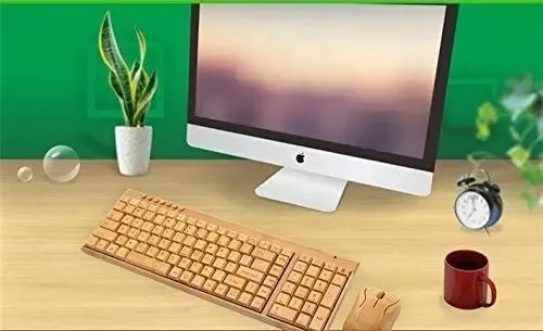 Bamboo Wooden Keyboard&Mouse Combo Wireless Multimedia Healthy Eco Friendly BKM01