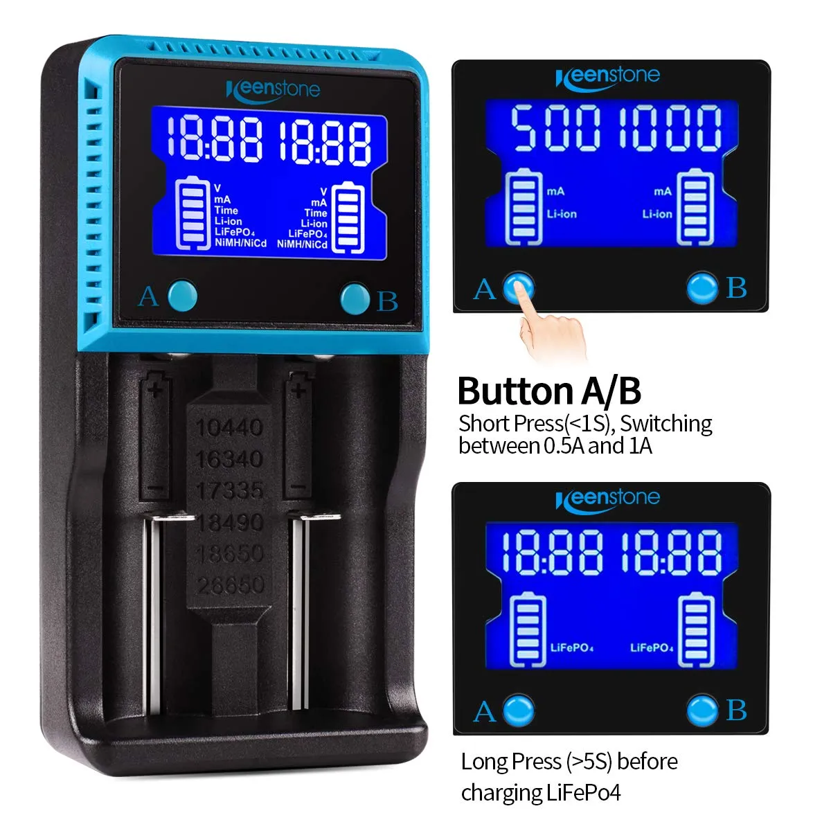 Battery Fast Smart Charger for Rechargeable Batteries